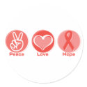 Peace Love Red Ribbon Hope stickers by bbdesignsco Peace Love Red Ribbon Hope stickers