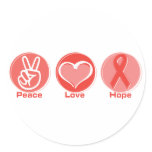 Peace Love Red Ribbon Hope stickers