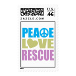 Peace Love Rescue Postage Stamps