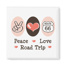 Peace Love Road Trip Route 66 Magnet by HobbyTeesGifts Peace Love Road Trip Route 66 Magnet