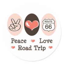 Peace Love Road Trip Route 66 Stickers by HobbyTeesGifts Peace Love Road Trip Route 66 Stickers