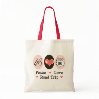 Peace Love Road Trip Route 66 Tote Bag bag