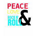 PEACE, LOVE , &, ROCK N', ROLL t-shirts