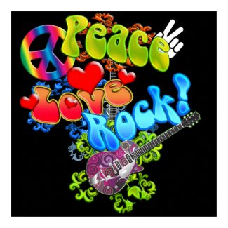 Peace Love Rock Poster print