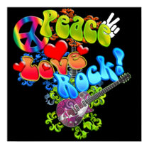 Peace Love Rock Poster posters