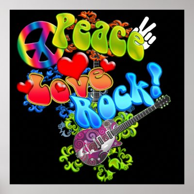 peace and love pics. Peace Love Rock Poster by