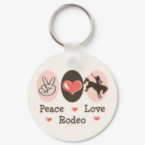 Peace Love Rodeo Keychain by SportyTeesGifts Peace Love Rodeo Keychain
