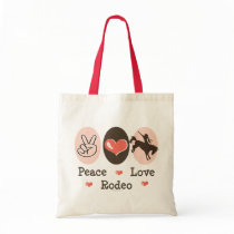 Peace Love Rodeo Tote Bag by SportyTeesGifts Peace Love Rodeo Tote Bag