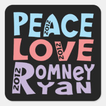 peace love Romney Ryan Sticker