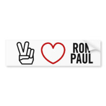Peace Love Ron Paul bumper stickers