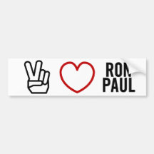 Peace Love Ron Paul Bumper Stickers
