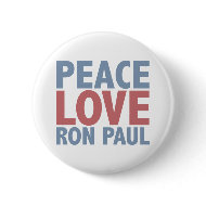 Peace Love Ron Paul button