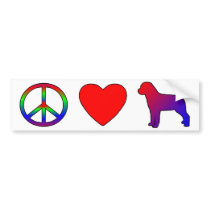 Peace Love Rottweilers Bumper Sticker bumper stickers
