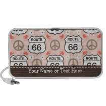 Peace Love Route 66 Doodle Speakers Personalized