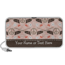 Peace Love Row Doodle Speakers Personalized