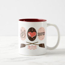 Peace Love Row Rowing Mug
