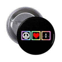 peace love rowing pinback buttons