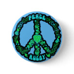 Peace love Rugby buttons