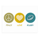 Peace Love Rugby Post Card
