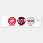 Peace Love Run 10K Bumper Stickers