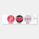 Peace Love Run 13.1 Half-Marathon Bumper Sticker