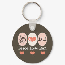 Peace Love Run 13.1 Half Marathon Key Chain keychains