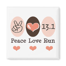 Peace Love Run 13.1 Half Marathon Magnet