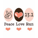 Peace Love Run 13.1 Half Marathon Sleeveless Tee t-shirts