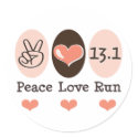 Peace Love Run 13.1 Half Marathon Sticker