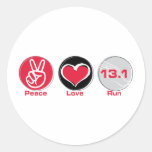 Peace Love Run 13.1 Half-Marathon Stickers