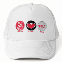 Peace Love Run 13.1 miles Mesh Hat