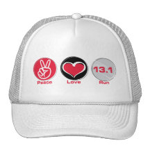 Peace Love Run 13.1 miles Mesh Hat