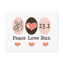 Peace Love Run 13.1 Postcard