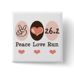 Peace Love Run 26.2 Marathon Button