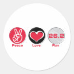 Peace Love Run 26.2 miles - Marathon Stickers