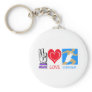 PEACE LOVE RUN KEYCHAIN