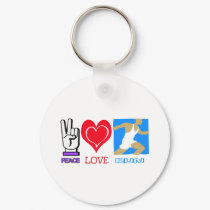 PEACE LOVE RUN keychains