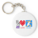 PEACE LOVE RUN keychains