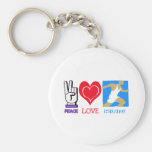 PEACE LOVE RUN KEYCHAIN