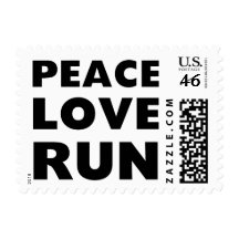 Peace Love Run Postage Stamp