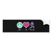 Peace Love Running Bumper Stickers