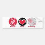 Peace Love Running Bumper Sticker