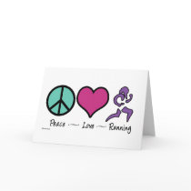 Peace Love Running Greeting Card