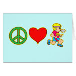 Peace Love Running Cute Runners Products Greeting Card