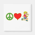 Peace Love Running Cute Runners Products Magnets