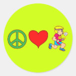 Peace Love Running Cute Runners Products Stickers