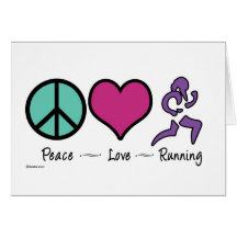 Peace Love Running Greeting Card