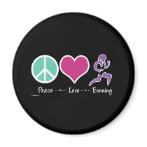 Peace Love Running magnets