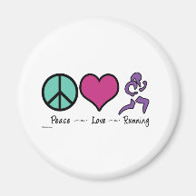 Peace Love Running Magnets