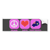 Peace Love Saint Helena bumper stickers